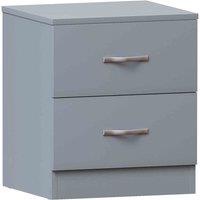 Vida Designs Riano 2 Drawer Bedside Table Cabinet Chest Modern Bedroom Furniture Grey, Grey