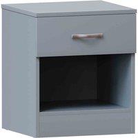 Vida Designs Riano 1 Drawer Bedside Table Cabinet Chest Modern Bedroom Furniture Grey, Grey