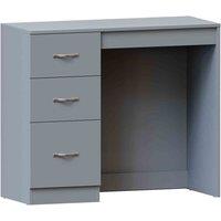 Vida Designs Riano Dressing Table 3 Drawer Vanity Make Up Desk Bedroom Furniture Grey, Grey