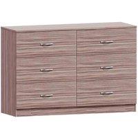 Vida Designs Riano 6 Drawer Chest Of Drawers Clothes Storage Bedroom Furniture Walnut, Brown