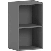 Vida Designs Oxford 2 Tier Cube Bookcase Storage Freestanding Shelving Display Unit Grey, Grey
