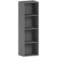 Vida Designs Oxford 4 Tier Cube Bookcase Storage Freestanding Shelving Display Unit Grey, Grey