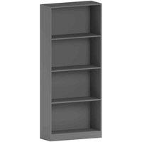 Vida Designs Cambridge 4 Tier Large Bookcase Storage Freestanding Shelving Display Unit Grey, Grey