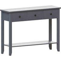 Vida Designs Windsor 3 Drawer Console Table With Shelf Hallway Entryway Furniture Grey, Grey