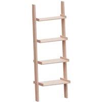 Vida Designs York 4 Tier Ladder Bookcase Freestanding Leaning Storage Shelving Display Unit Pine, Brown