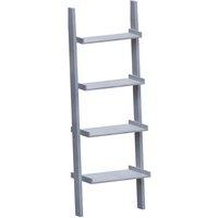 Vida Designs York 4 Tier Ladder Bookcase Freestanding Leaning Storage Shelving Display Unit Grey, Grey