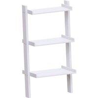 Vida Designs York 3 Tier Ladder Bookcase Freestanding Leaning Storage Shelving Display Unit White, White