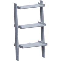 Vida Designs York 3 Tier Ladder Bookcase Freestanding Leaning Storage Shelving Display Unit Grey, Grey