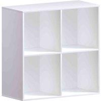 Vida Designs Durham 4 Cube Storage Bookcase Freestanding Shelving Display Unit White, White