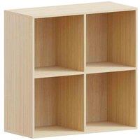 Vida Designs Durham 4 Cube Storage Bookcase Freestanding Shelving Display Unit Oak, Brown