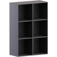 Vida Designs Durham 6 Cube Storage Bookcase Freestanding Shelving Display Unit Black, Black