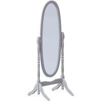 Vida Designs Nishano Oval Cheval Mirror Freestanding Swivel Makeup Vanity Mirror Grey, Grey