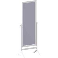 Vida Designs Nishano Rectangle Cheval Mirror Freestanding Swivel Makeup Vanity Mirror White, White