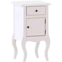 Vida Designs Nishano 1 Drawer 1 Door Bedside Chest Drawers Storage Cabinet White, White