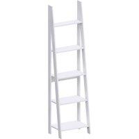 Vida Designs Bristol 5 Tier Step Ladder Bookcase Freestanding Display Shelving Unit White, White