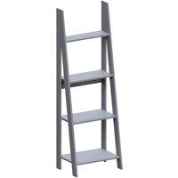 Vida Designs Bristol 4 Tier Step Ladder Bookcase Freestanding Display Shelving Unit Grey, Grey