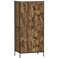 Vida Designs Brooklyn 2 Door Wardrobe With Hanging Rail And Shelf Clothes Storage Bedroom Dark Wood, Brown