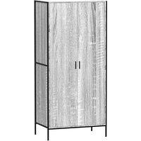 Vida Designs Brooklyn 2 Door Wardrobe With Hanging Rail And Shelf Clothes Storage Bedroom Grey, Grey