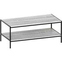 Vida Designs Brooklyn Coffee Table 2 Tier Shelf Display Industrial Style Living Room Furniture Grey, Grey