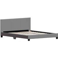 Vida Designs Lisbon 5Ft King Size Faux Leather Bed Grey 150 X 200 Cm, Grey