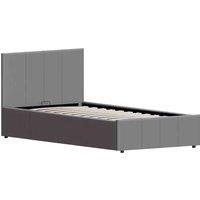 Vida Designs Lisbon 3Ft Single Faux Leather Ottoman Bed Grey 90 X 190 Cm, Grey