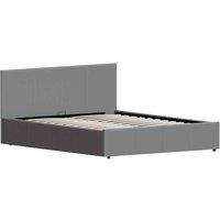 Vida Designs Lisbon 5Ft King Size Faux Leather Ottoman Bed Grey 150 X 200 Cm, Grey