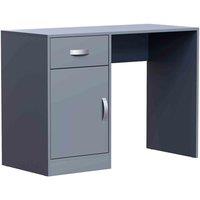 Vida Designs Hudson Computer Desk 1 Drawer 1 Door Storage Home Office Grey, Grey