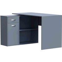 Vida Designs Longton Adjustable Computer Desk 1 Drawer 1 Door Shelf Storage Home Office Grey, Grey