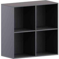Vida Designs Durham 4 Cube Storage Bookcase Shelving Display Unit Black & Set Of 2 Cube Storage Basket Grey, Black