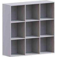 Vida Designs Durham 9 Cube Storage Bookcase Shelving Display Unit Grey & Set Of 5 Cube Storage Basket White, Grey
