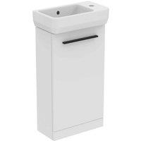 Ideal Standard I.life S Matt White Freestanding Guest Unit 45Cm Right Hand Taphole Guest Basin And Black Handle Pack, White
