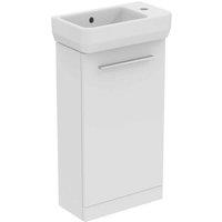 Ideal Standard I.life S Matt White Freestanding Guest Unit 45Cm Right Hand Taphole Guest Basin And Chrome Handle Pack, White