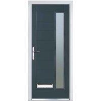 Crystal Grp Door Long Glass Grey 7016 Rh 920 X 2055Mm Obs, Grey