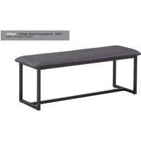 Baumhaus Vintage Grey Leather Dining Bench, Grey