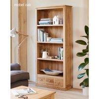 Baumhaus Mobel Oak Large 3 Drawer Bookcase, Brown