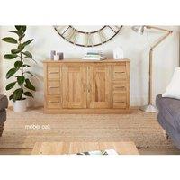 Baumhaus Mobel Oak Six Drawer Sideboard, Brown