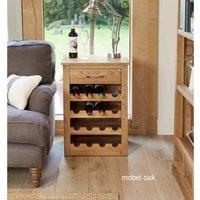 Baumhaus Mobel Oak Wine Rack Lamp Table, Brown
