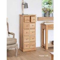 Baumhaus Mobel Oak Multidrawer DvdCd Storage Chest, Brown