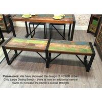 Baumhaus Urban Chic Large Dining Bench, Brown