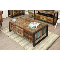 Baumhaus Urban Chic 4 Door 4 Drawers Large Coffee Table, Multi