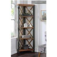 Baumhaus Urban Elegance Reclaimed Large Corner Bookcase, Brown