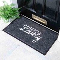 Artsy Doormats Black Hello Lovely Doormat 70 X 40Cm , Black
