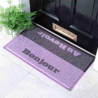 Artsy Doormats Purple Bonjour Au Revoir Doormat 70 X 40Cm , Purple