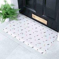 Artsy Doormats White Birds Doormat 70 X 40Cm , White