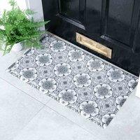 Artsy Doormats Black Flower Doormat 70 X 40Cm , Black