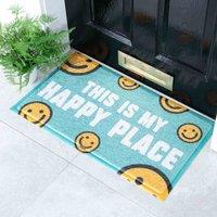 Artsy Doormats Blue Happy Place Doormat 70 X 40Cm , Blue