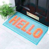 Artsy Doormats Blue Hello Doormat 70 X 40Cm , Blue