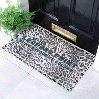 Artsy Doormats Grey Leopard Print Doormat 70 X 40Cm , Grey