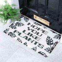Artsy Doormats White Hope You Like Plants Doormat 70 X 40Cm , White