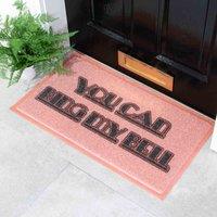 Artsy Doormats Pink Ring My Bell Doormat 70 X 40Cm , Pink
